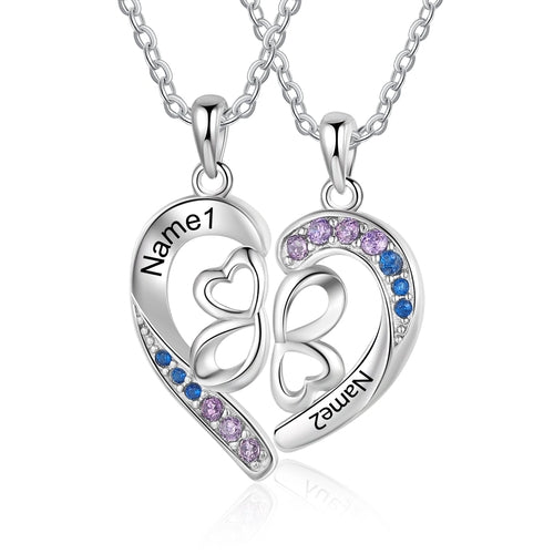 Custom Name Couple Heart Necklace