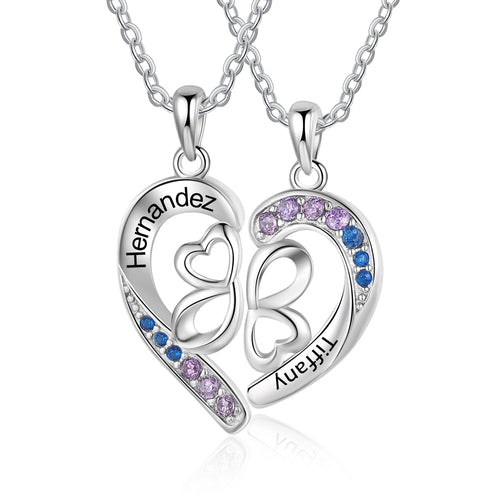 Custom Name Couple Heart Necklace