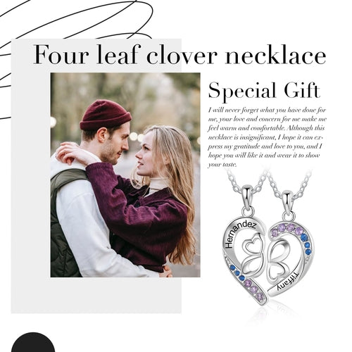 Custom Name Couple Heart Necklace