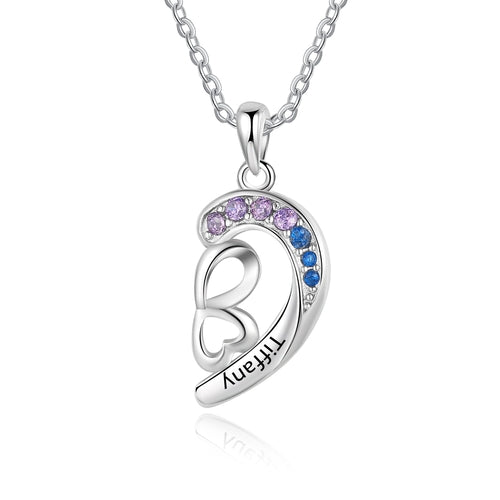 Custom Name Couple Heart Necklace