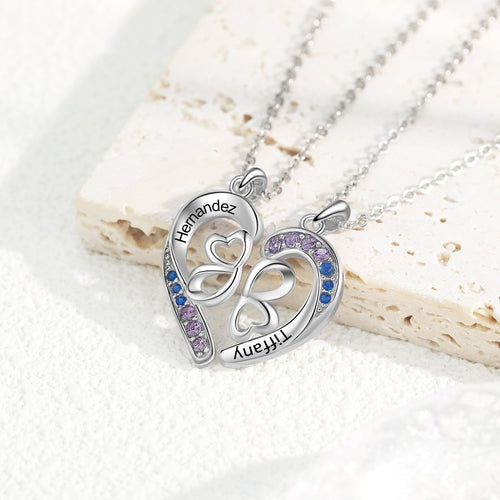 Custom Name Couple Heart Necklace