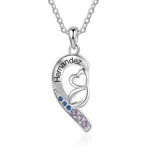 Custom Name Couple Heart Necklace