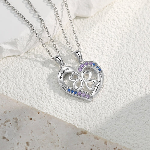 Custom Name Couple Heart Necklace